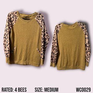 Long Sleeved Leopard Print Top*Size Medium*